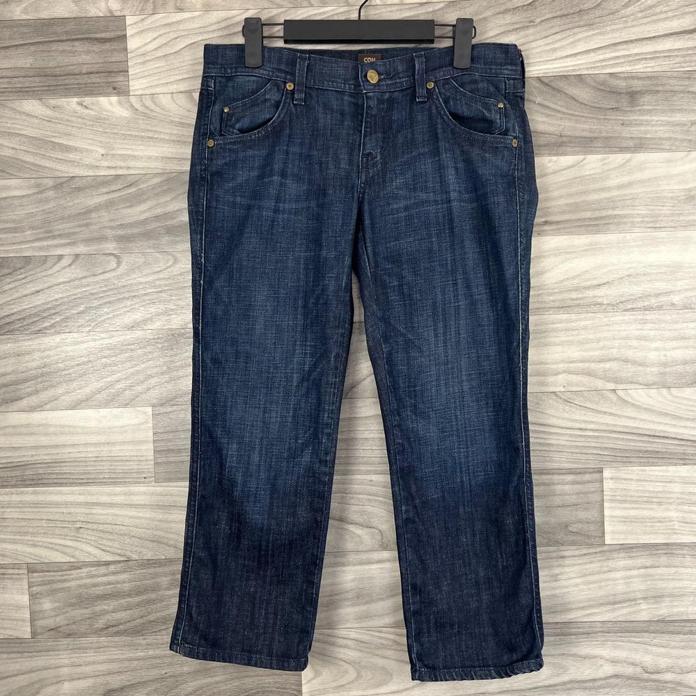 COH by Jerome Dahan Kelly Cropped Jeans Women's 28 Blue Denim Straight Dark Wash